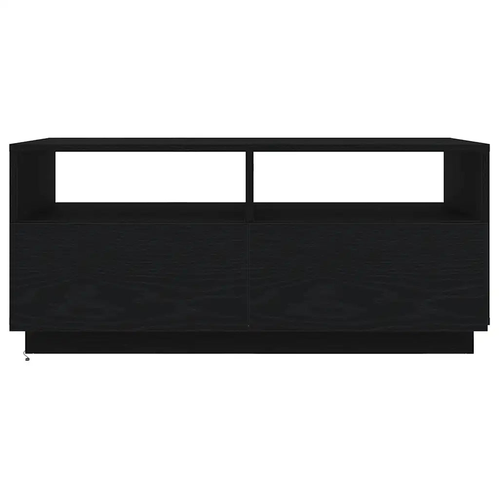 Tavolino da Soggiorno con Luci LED Rovere Nero 90x49x40 cm 862254
