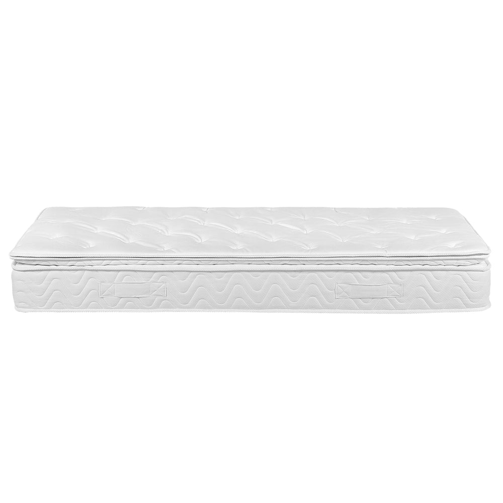 Materasso a molle insacchettate Tessuto di bambù bianco 90 x 200 cm 5 zone Rivestimento sfoderabile medio rigido