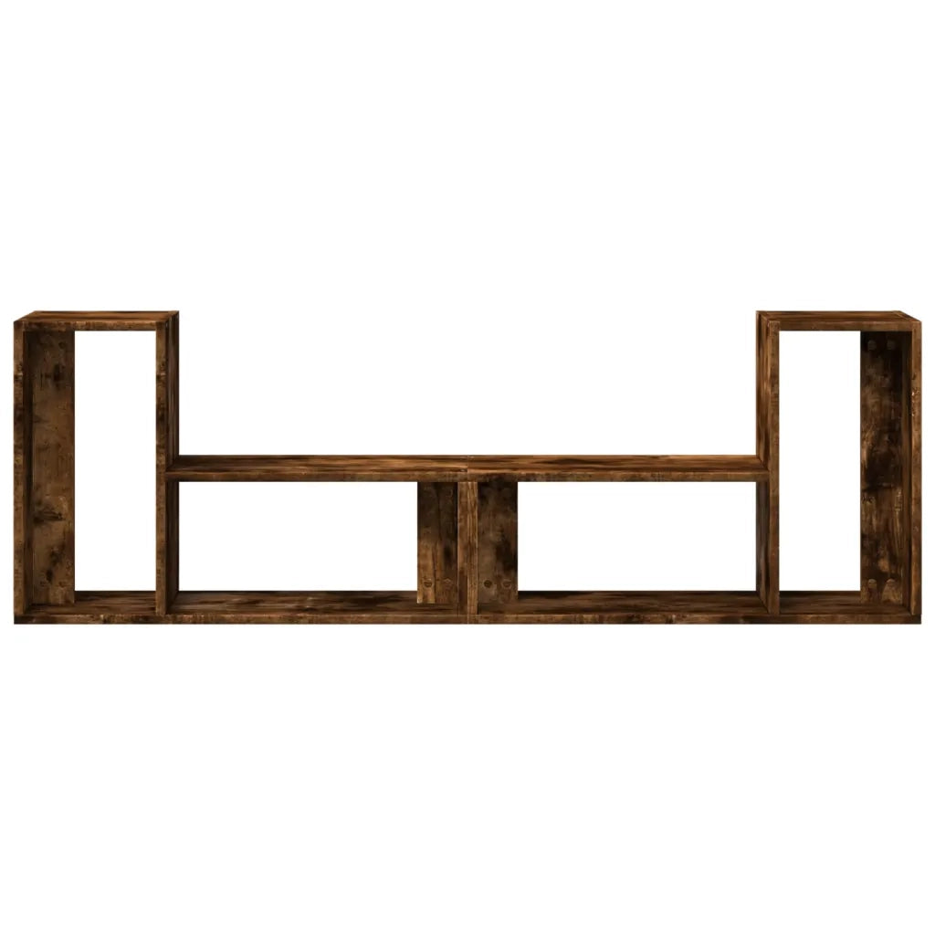 Mobili TV 2 pz Rovere Fumo 75x30x50 cm in Legno Multistrato 840790