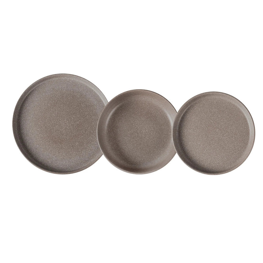 Trade Shop - Set Servizio Da Tavola Di Piatti In Stoneware 18 Pezzi Design Nordico Elegante In 2 Colori -