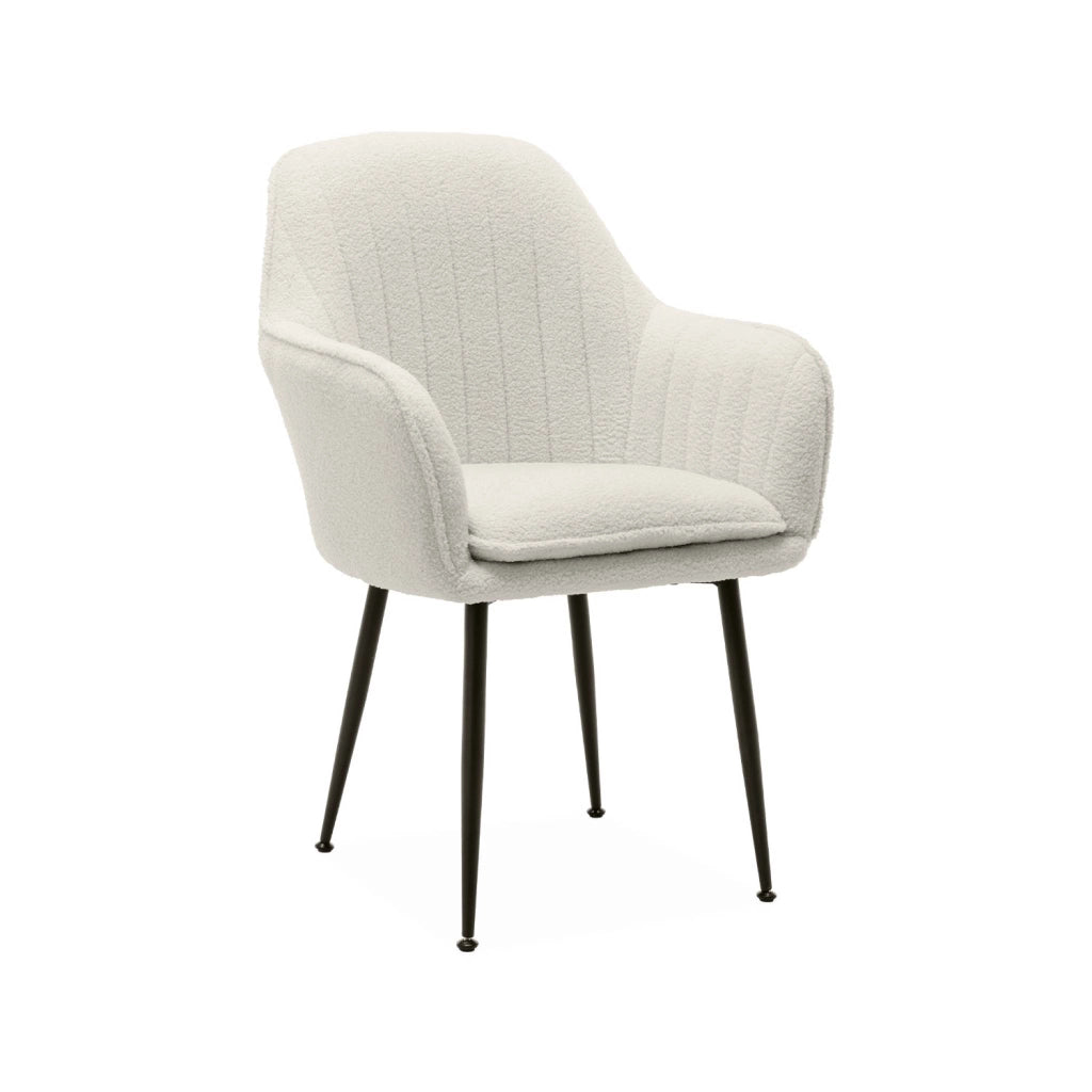 Set di 4 poltrone bouclette con gambe in metallo | sweeek