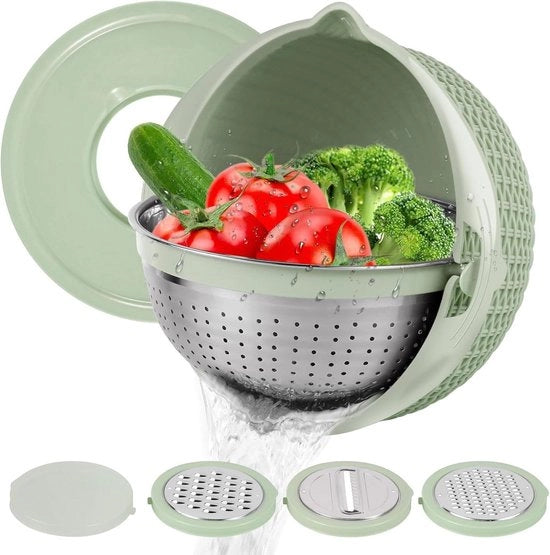Vergere con miscelatore in plastica - centrifuga alimentare con lama a grana - in acciaio inossidabile - per riso - verdure - frutta - pasta - lavanda verdure - centrifuga insalata - essenziale per la cucina - appartamento