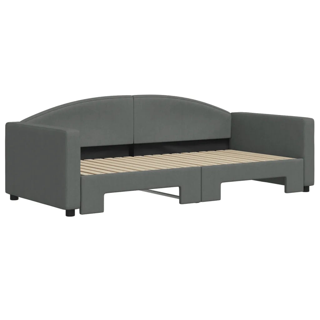 Divano Letto con Letto Estraibile Grigio Scuro 90x190cm Tessuto 3197199