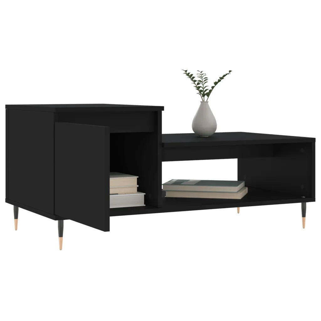Tavolino da Salotto Nero 100x50x45 cm in Legno Multistrato 830821