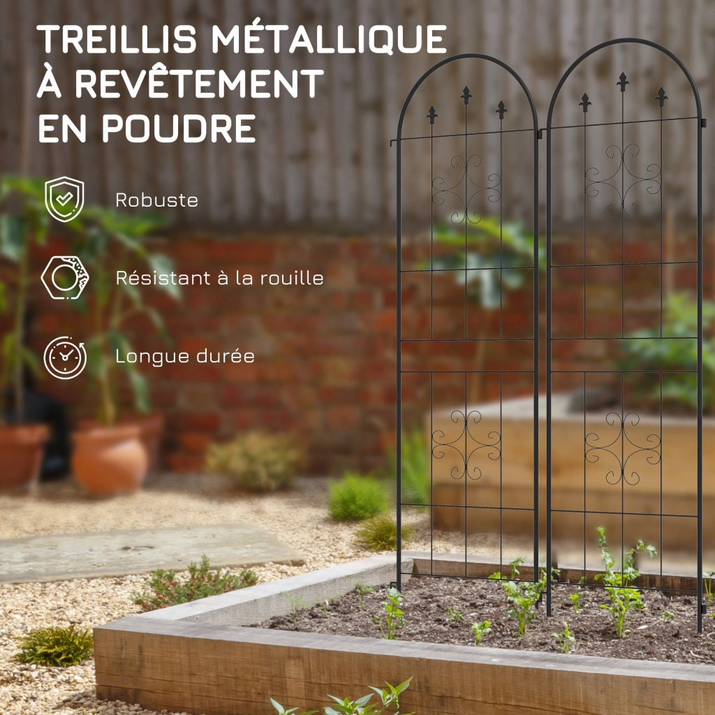 Griglia per piante rampicanti ¨C zephmum ¨C 50x180 cm nero acciaio