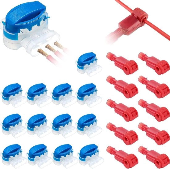 Set di connettori elettrici, 13 pezzi inclusi connettore IDC 314 e connettore a T per uso acquatico, adatto per motoseghe e altro, con connettori a 3 vie.