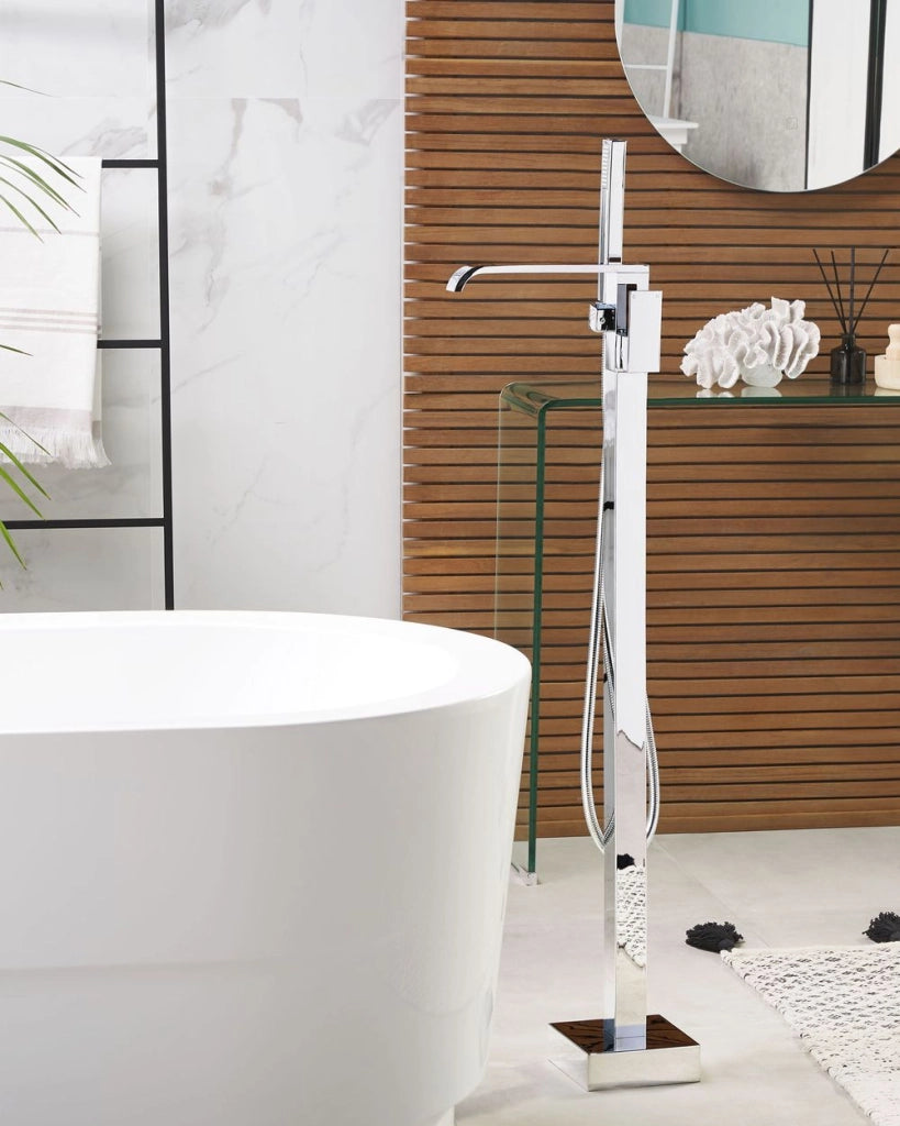 Miscelatore Vasca da bagno Argento Cromato Freestanding Moderno