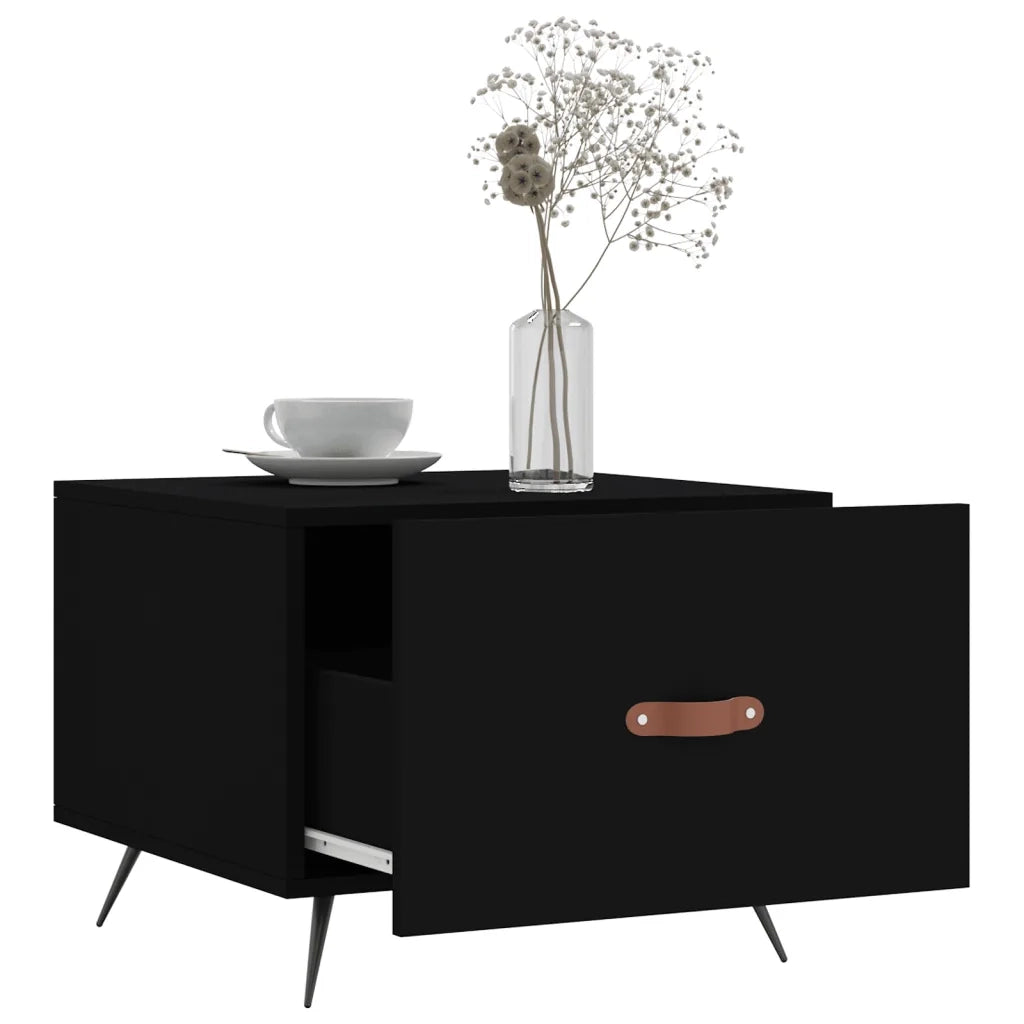 Tavolino da Salotto Nero 50x50x40 cm in Legno Multistrato 829334