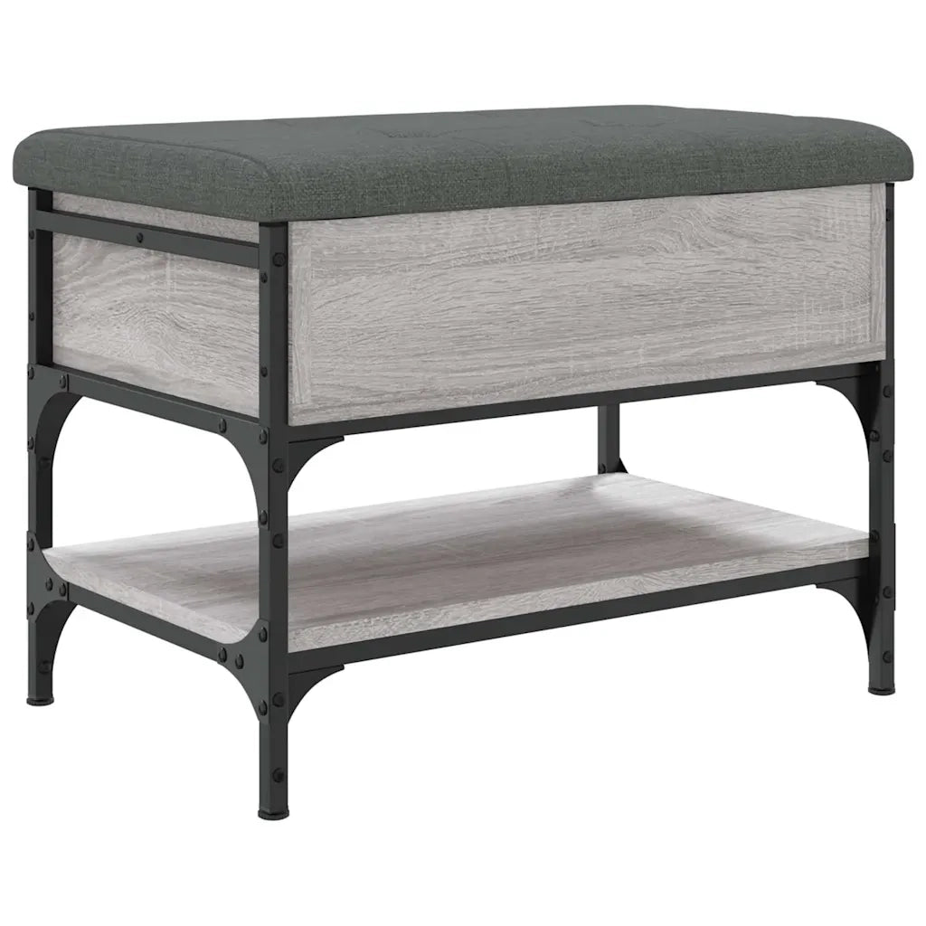 Panca Porta Scarpe-Sgabello-Panca Scarpiera Grigio Sonoma 62x42x45 cm Legno Multistrato