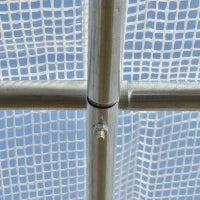 Serra per Orto 3x2x2m in Acciaio e Copertura PE, Porte con Zip e Finestre a Rete, Bianca
