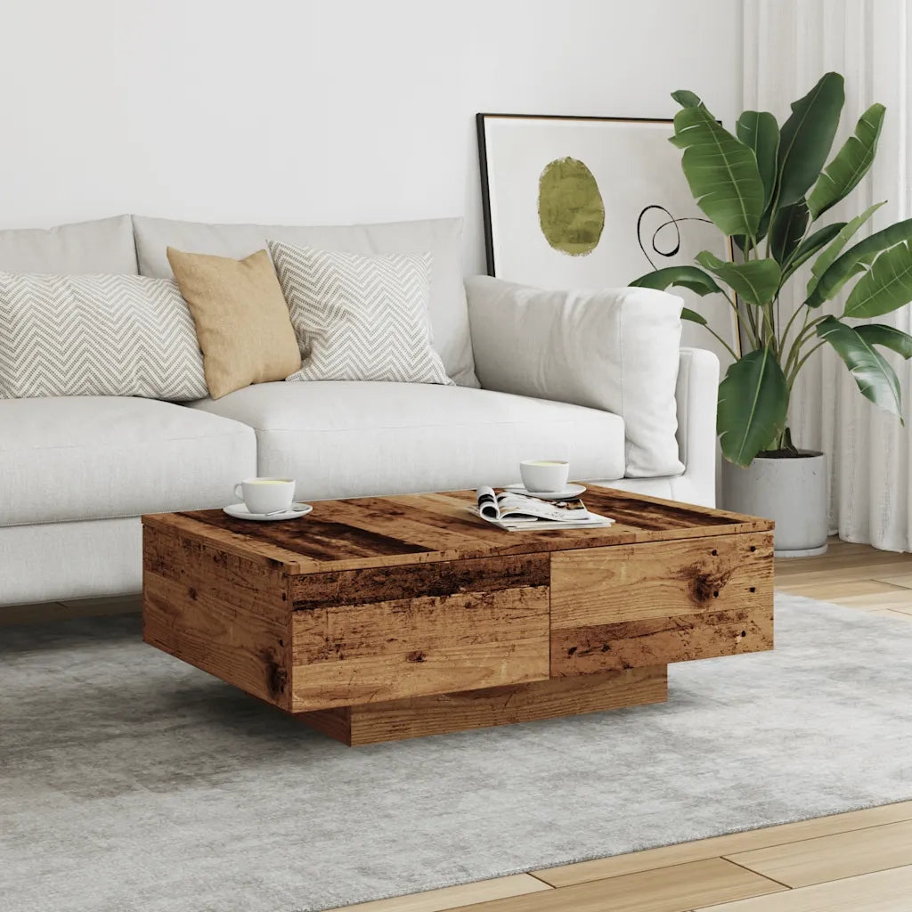 Tavolino da salotto | Tavolino da caff¨¨ | Tavolino da Soggiorno Legno Antico 90x60x31 cm Legno Multistrato