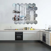 Decorazioni per parete con specchi a forma di stella a sei punte in plastica acrilica argento per accessori di design Kawaii per casa, soggiorno, bagno e camera da letto.