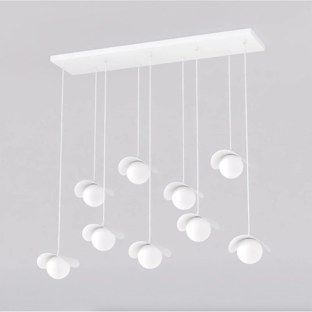 Lampada a sospensione Ritual 9 in acciaio bianco