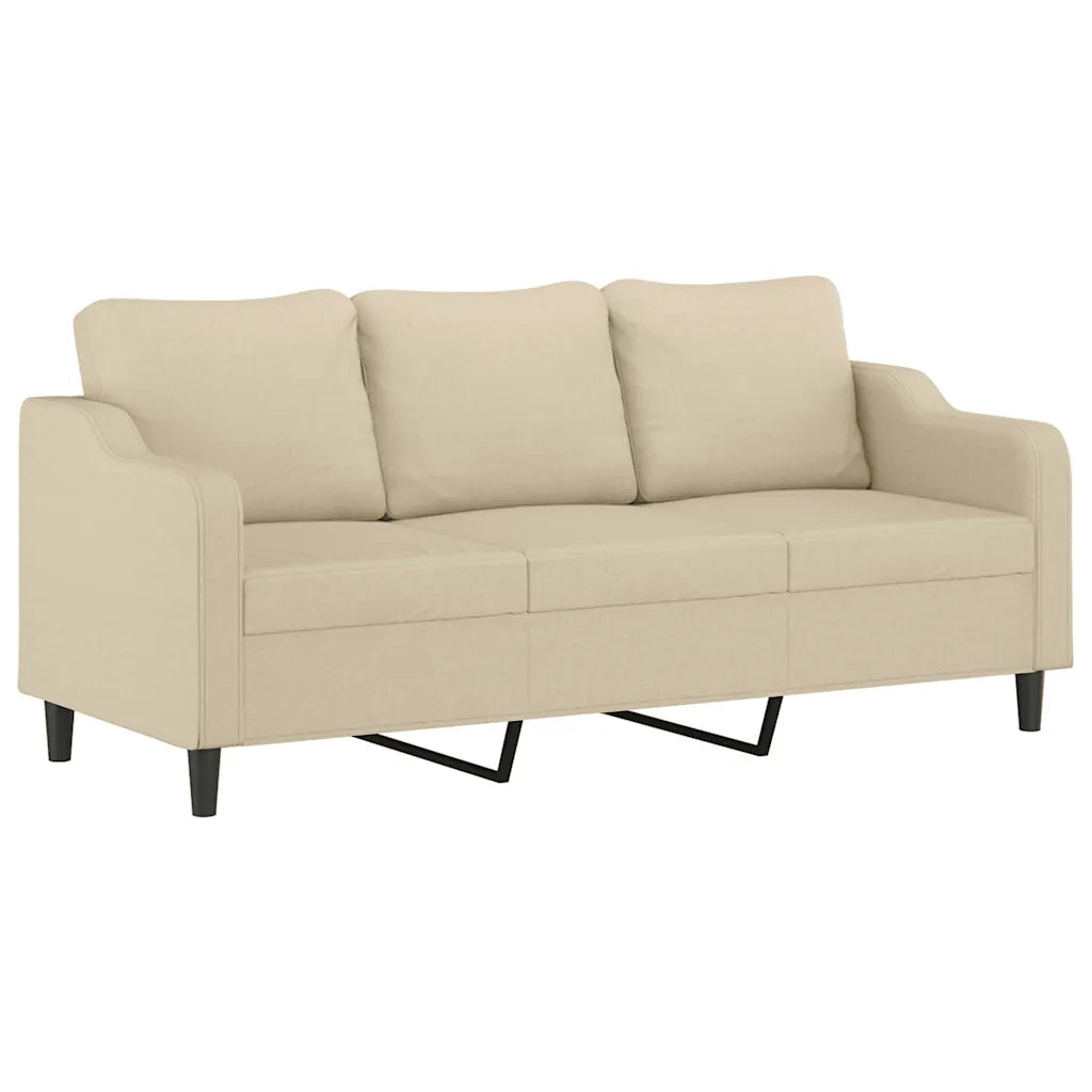 Divano a 3 Posti Crema 180 cm in Tessuto 359369