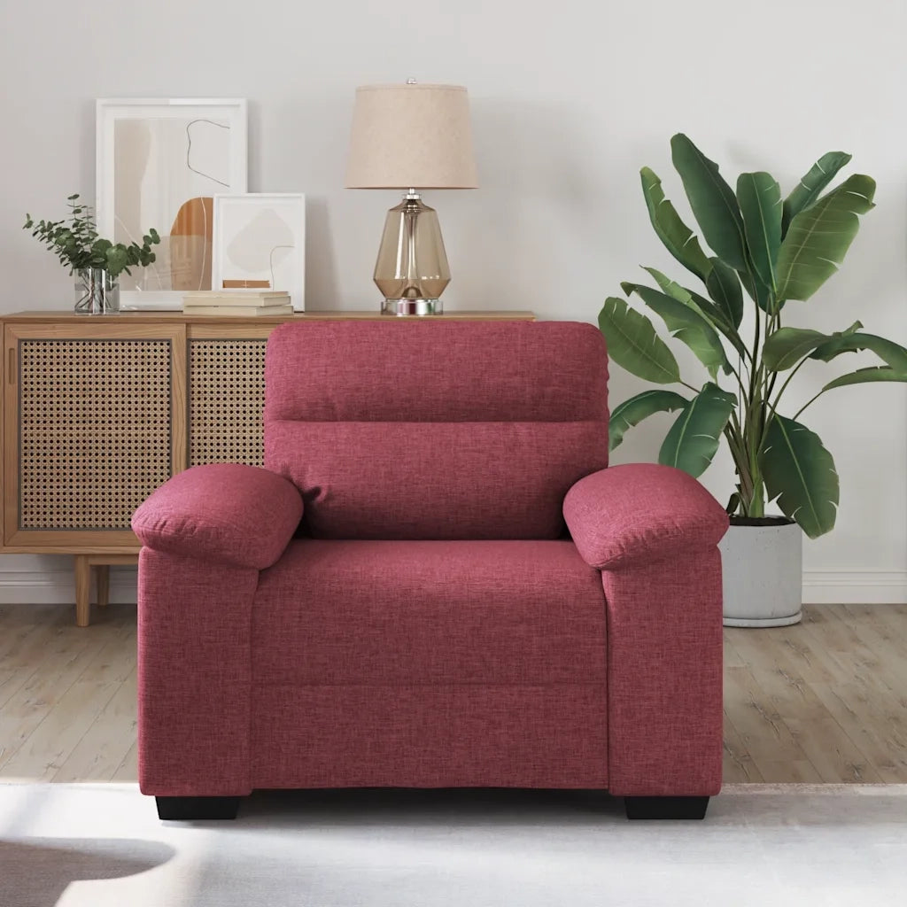 Poltrona | Sedia Relax Rosso Vino 100x81x84 cm in Tessuto