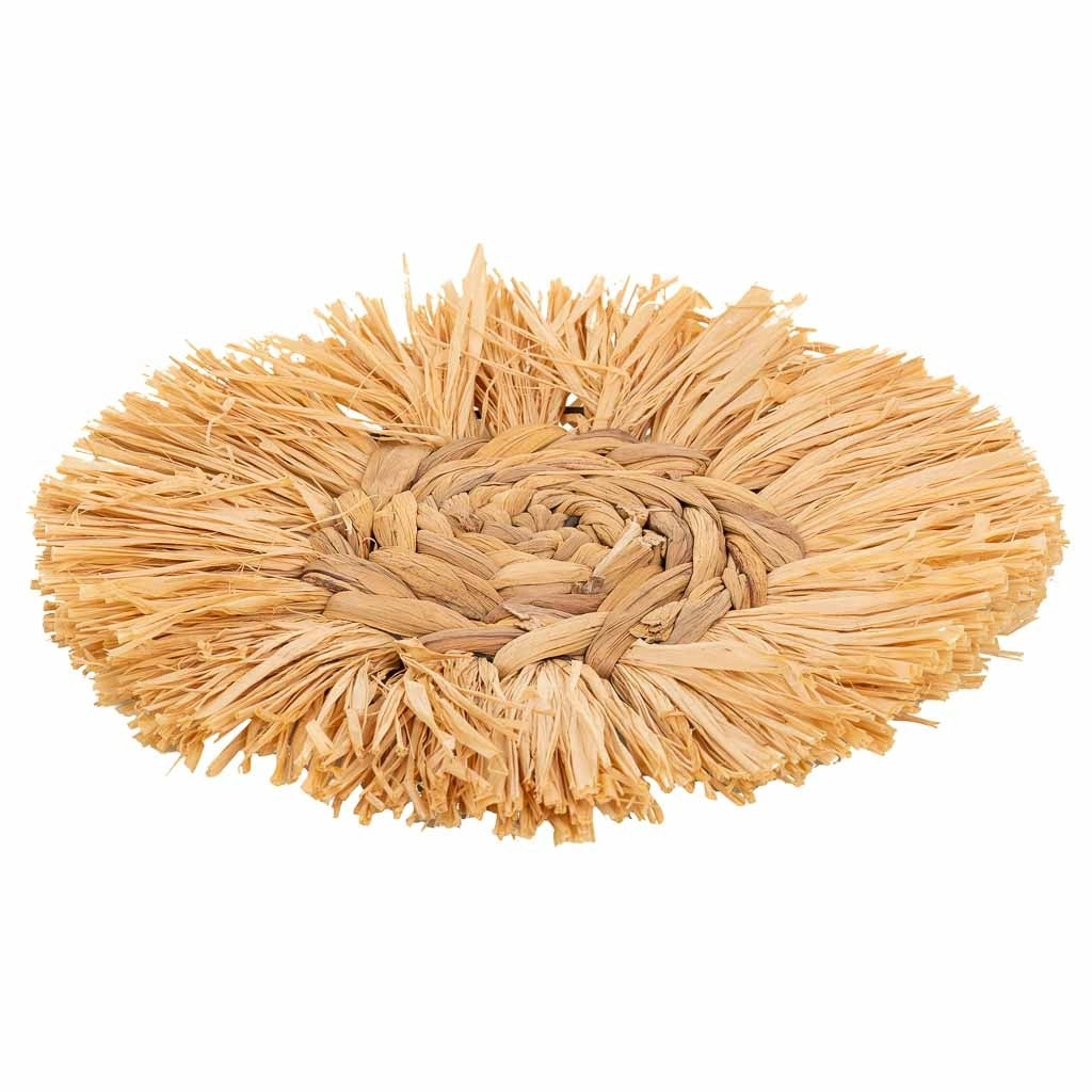Figura decorazione murale in fibra naturale marrone d30x02h
