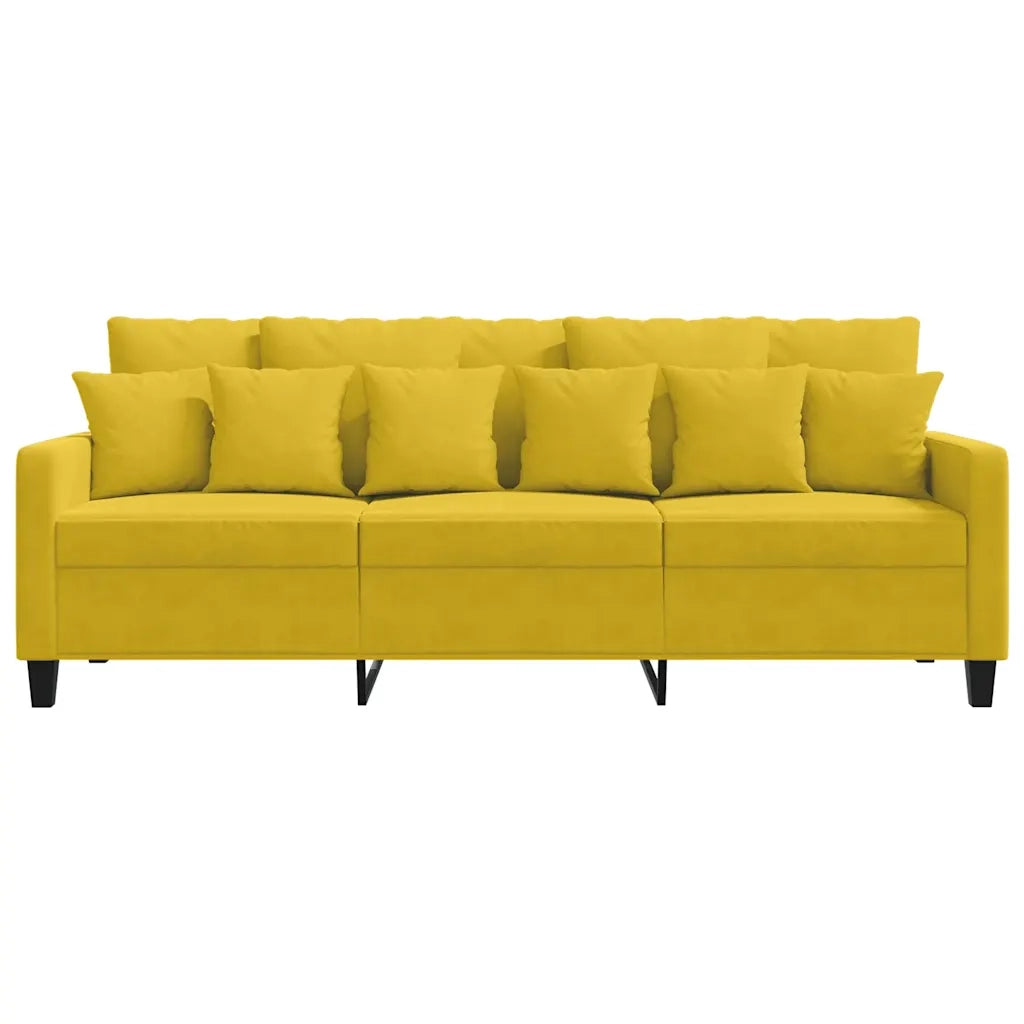 Divano a 3 Posti Giallo 180 cm in Velluto 359319