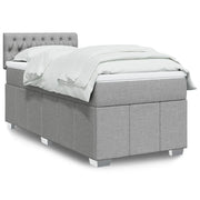 Giroletto a Molle con Materasso Grigio Chiaro 90x200 cm Tessuto