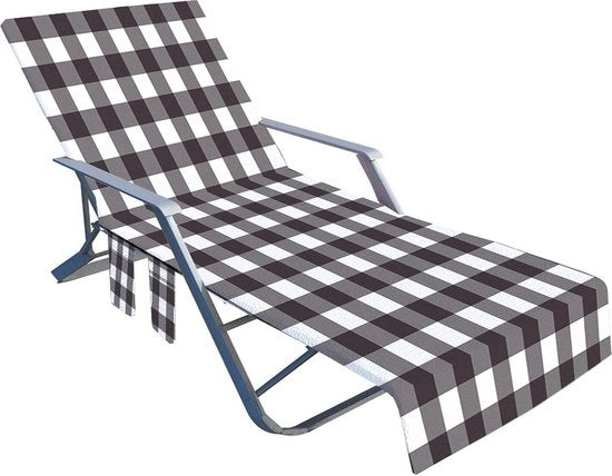Sedia da Spiaggia Ripiegabile - Sedia da Giardino con Tasca di Stoccaggio - Seduta da Piscina per Hotel, Giardino e Spiaggia