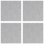 Gradini per Scale Quadrato 4 pz | Tappetini per scale autoadesivi Argento 40 x 40 cm Alluminio