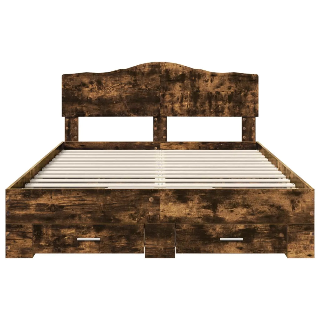 Struttura del letto Rovere fumé 140 x 200 cm Legno multistrato 3413188