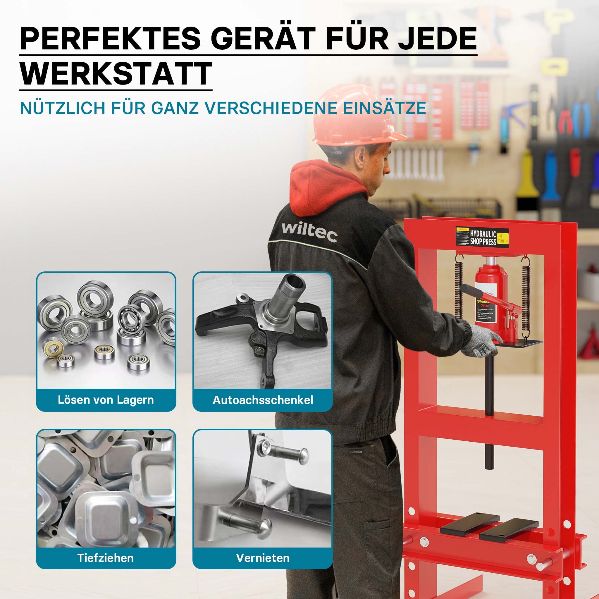 Pressa idraulica da officina 6t Pressa a telaio per cuscinetti