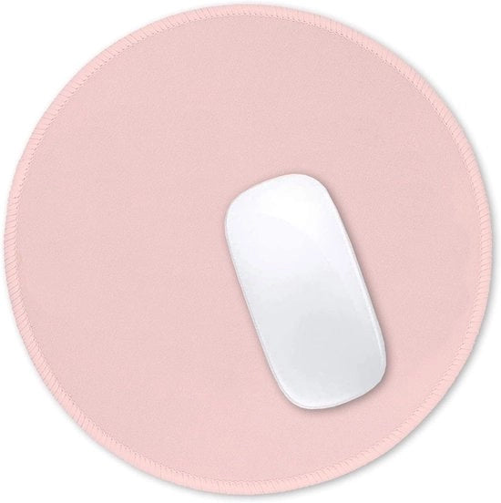 Matrice per mouse, alta qualità, matrice rotonda con testura, colore rosa, bordo ricamato, antiscivolo, gomma impermeabile all'acqua, matrice per computer attraente e carina, adatta per ufficio, casa, gaming, laptop, uomini, donne, bambini