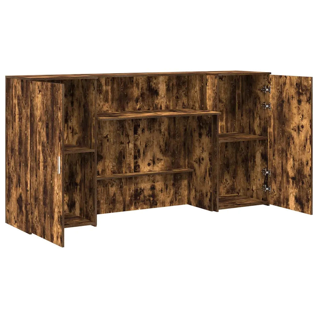 Banco Reception Rovere Fumo 200x50x103,5cm in Legno Multistrato 3324218