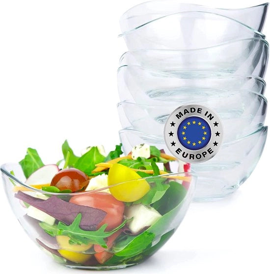 Set di 6 dessert glas, 310 ml, glassatura dessert senza contenuto di metallo, vaschetta dessert trasparente, bicchieri dessert, vaschette per pudding, vaschette per dessert, vaso di cristallo, vasi per frutta, vaschette per salsa, set di dessert glas