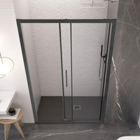 Porta Parete Doccia 140 cm 1 Anta Scorrevole in Cristallo Trasparente 6mm H195 Bonussi Eliane