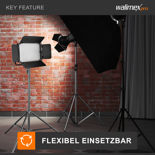 Set 2 stativi per luci FT-8051 max 5 kg e altezza fino a 260 cm, cavalletto fotografico per faretti LED flash ring light attrezzature foto e video, adattatore 3/8" e borsa