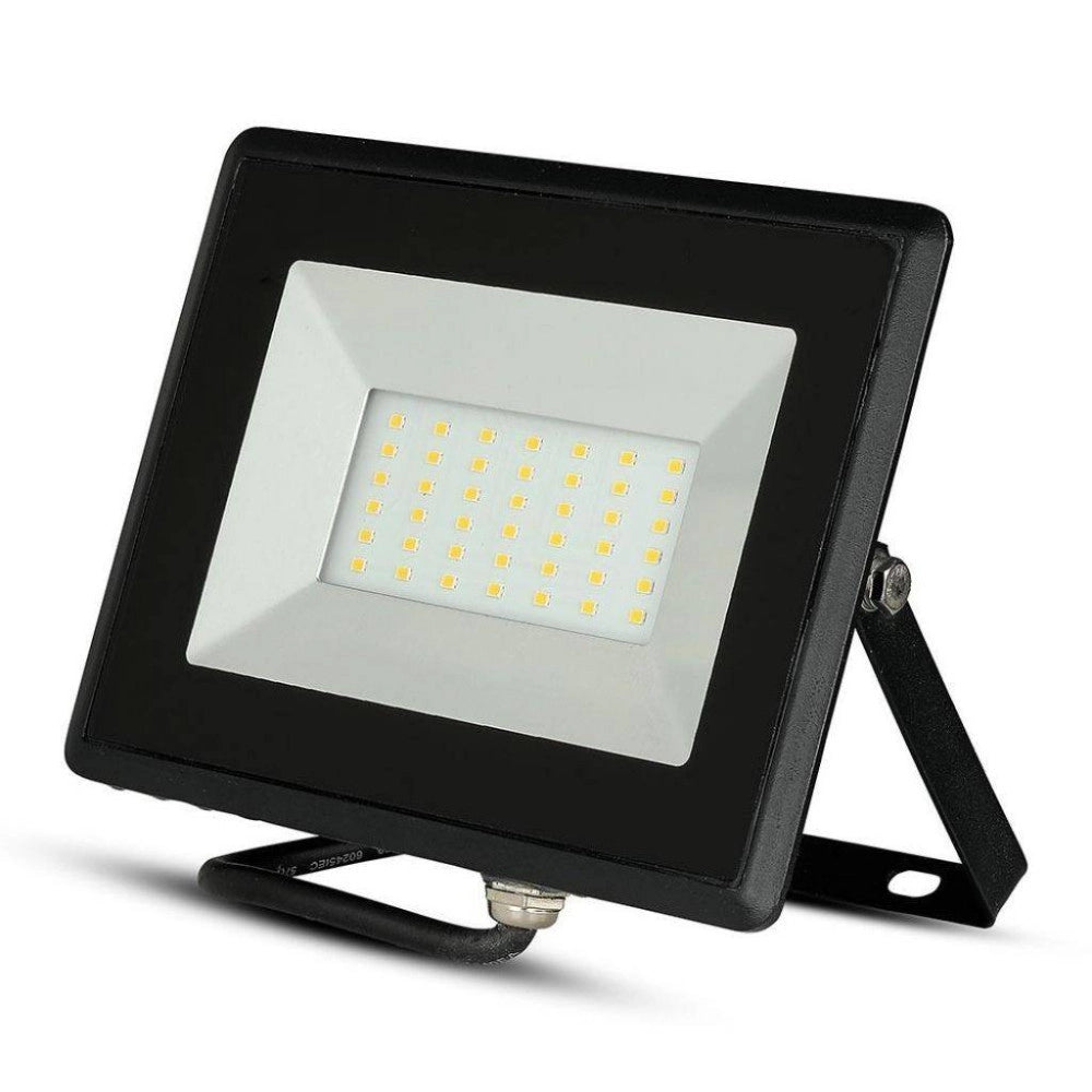 Trade Shop - Faro Proiettore A Led Smd Da 30w Colore Nero Luce Calda 3000k Per Esterno Ip65 -