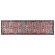 Tappeto lungo in cotone rosso e blu 80 x 300 cm con effetto invecchiato stile orientale ingresso soggiorno
