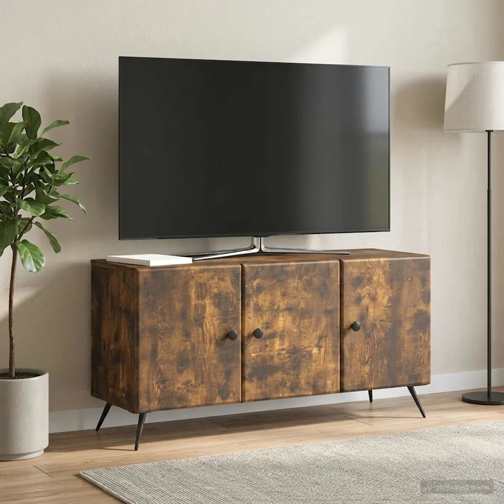 Mobile TV Rovere Fumo 99 x 34,5 x 50 cm Legno ingegnerizzato 895640