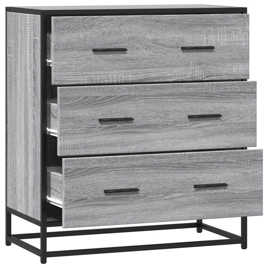Credenza Grigio Sonoma 68x35x76 cm in Truciolato e Metallo 848972
