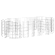 Aiuola rialzata in gabbione di ferro zincato 200 x 100 x 50 cm Argento 02_0039909
