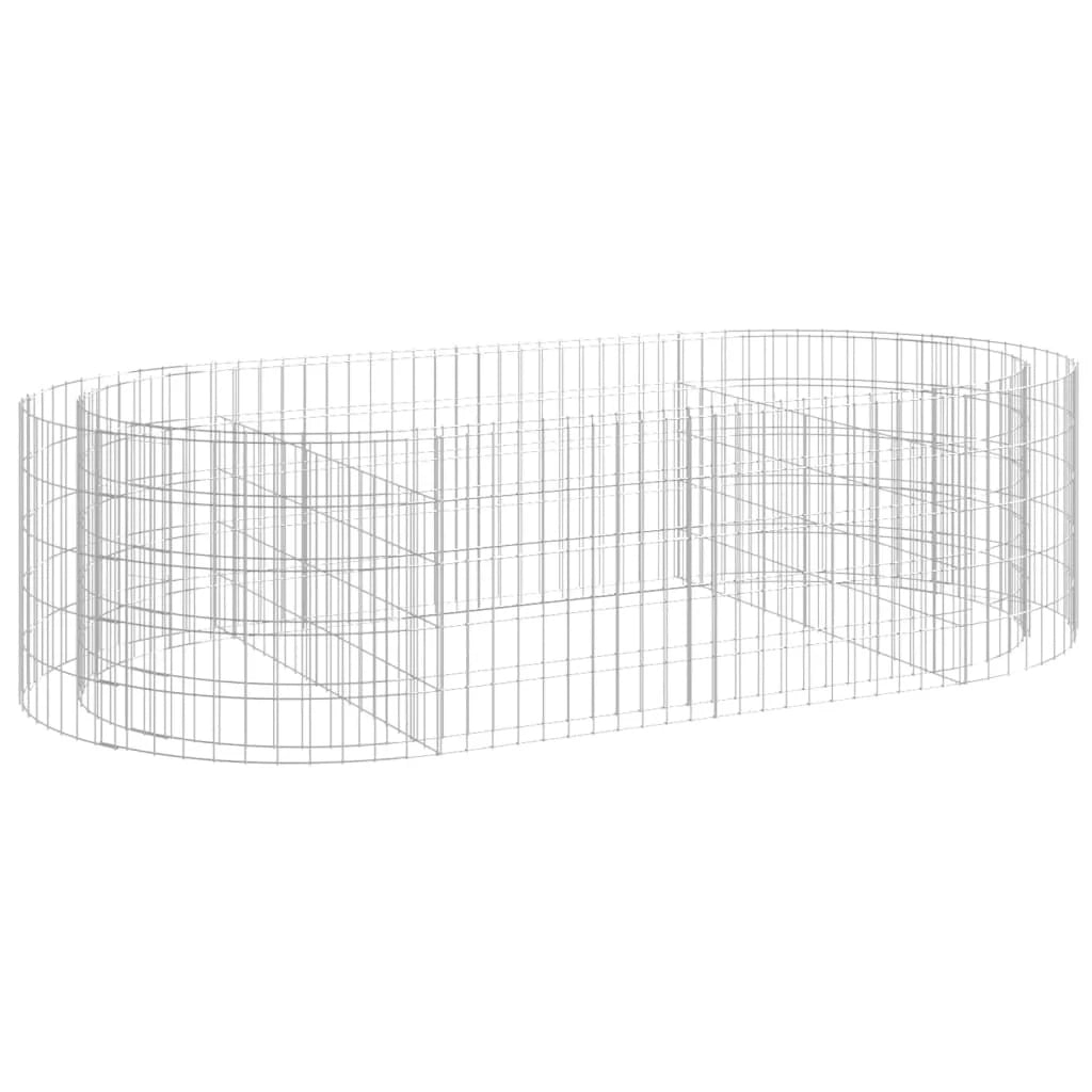 Aiuola rialzata in gabbione di ferro zincato 200 x 100 x 50 cm Argento 02_0039909