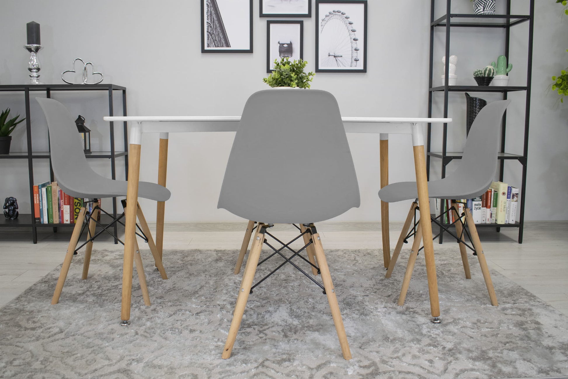 Sedia Valora OSAKA con gambe in legno grigio ergonomica per soggiorno
