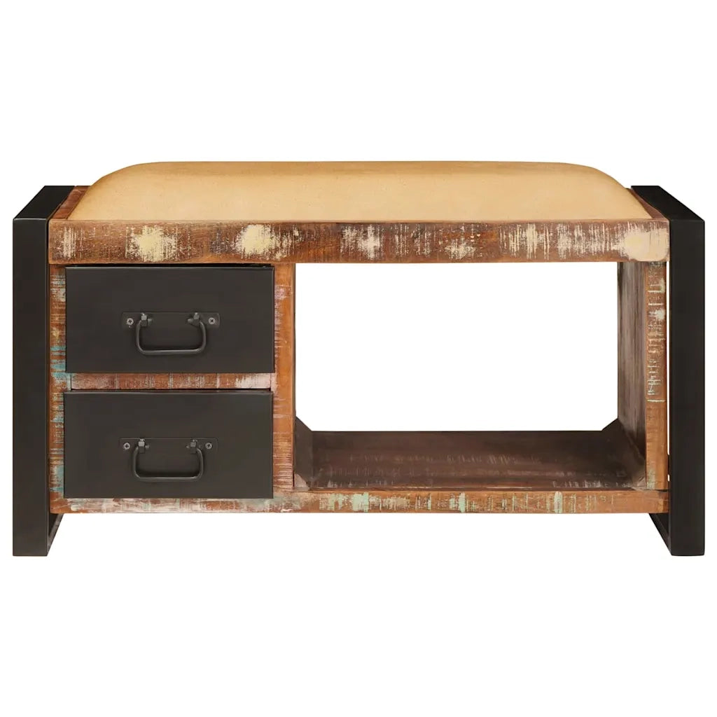 Panchina con contenitore Multicolore Legno massello di recupero 4015984