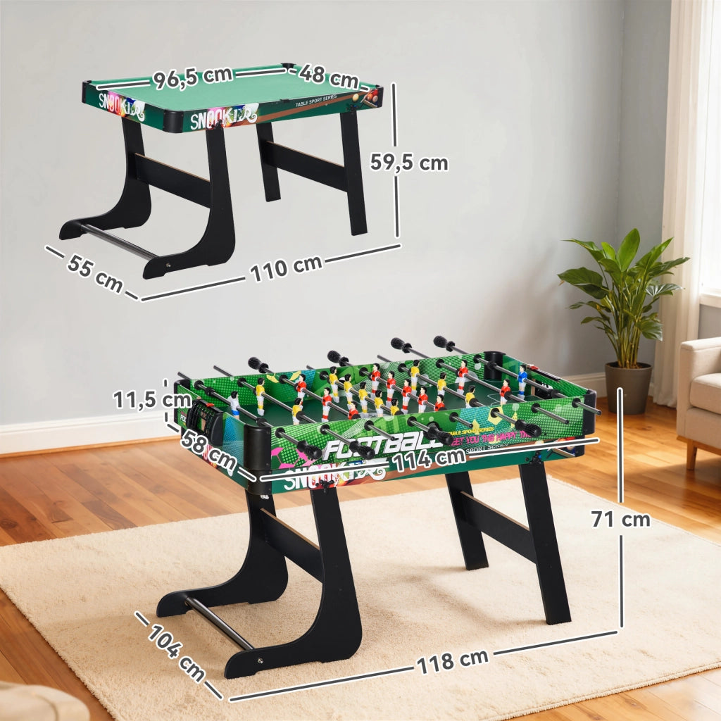 Tavolo Multigioco 6 in 1 Pieghevole per Bambini ¨C Xylo ¨C Biliardo Calcetto Ping-Pong 118x104x71 cm