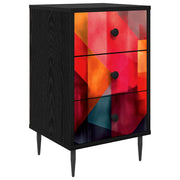 Armadio da Notte HEESCH Rovere Nero 36 x 33 x 61 cm 8007327