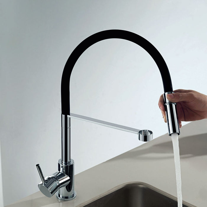 Miscelatore winter a canna alta con doccetta estraibile