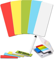 100 strisce adesive magnetiche descrittive, 80x30mm magneti descrittivi per banchi Kanban, tavoli magnetici lavabili per scrivere, whiteboard magnetico per frigorifero, cassetti metallici (5 colori)