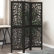 Divisorio Ambienti | Divider per stanze | Paravento 3 Pannelli Nero Legno Massello di Paulownia