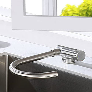 Rubinetto miscelatore per cucina abbattibile sottofinestra acciaio inox satinato/opaco