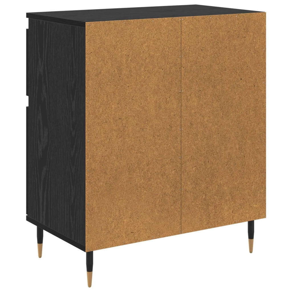 Credenza | Madia | Buffet da pranzo | Armadio da pranzo con cassetto Rovere Nero 60 x 35 x 70 cm
