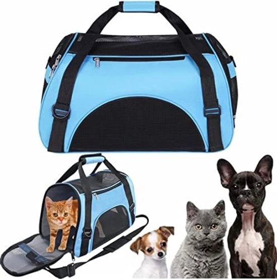 Tas per il trasporto degli animali acqua resistente con rete a maglie larghe - Blu