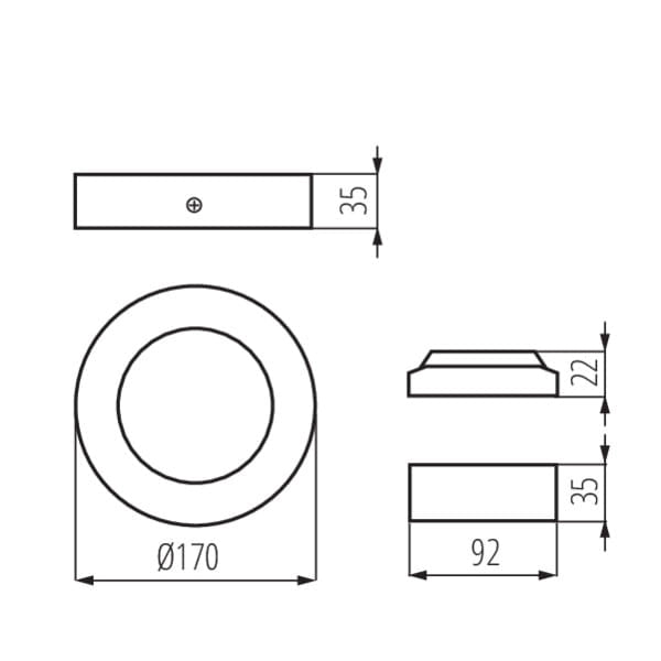 Kanlux CARSA plafoniera LED 12W 4000K bianca 17cm