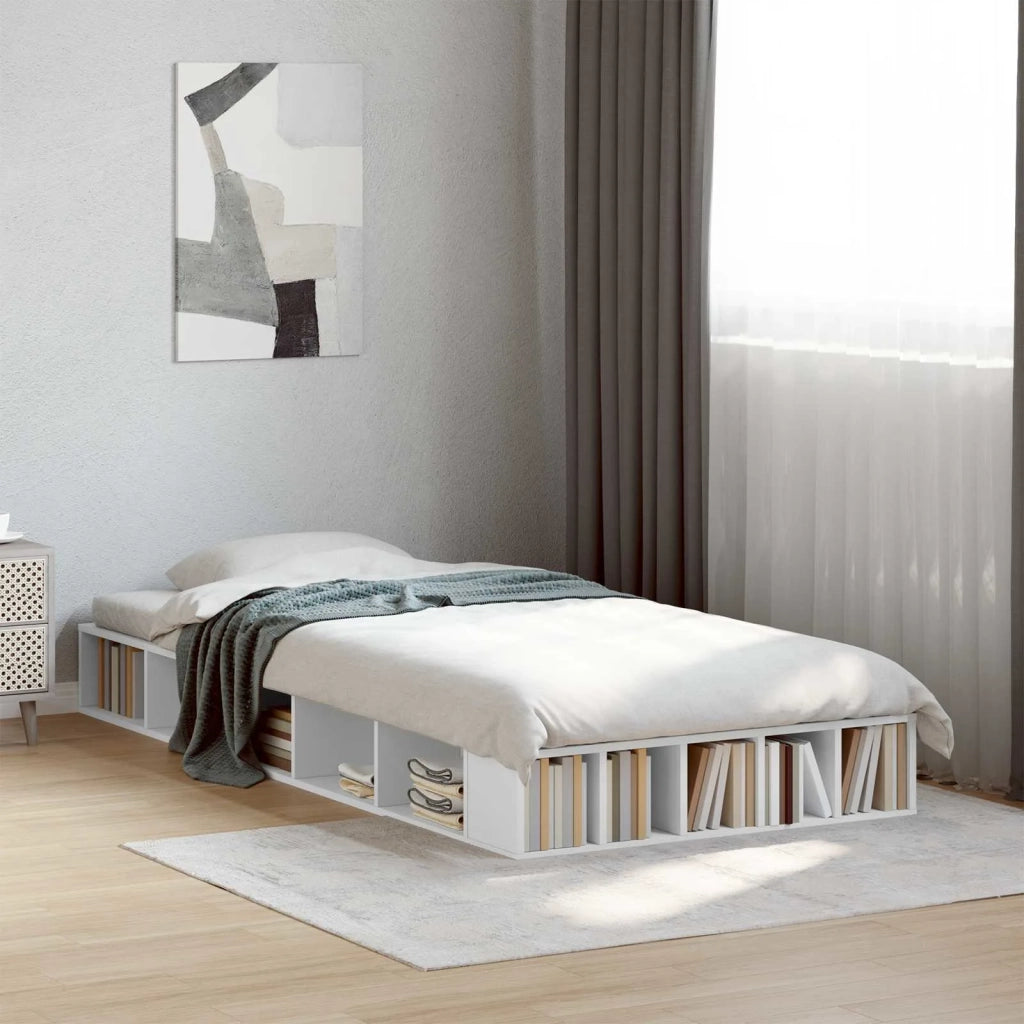 Telaio del letto con storage con lo scaffale Bianco 80 x 200 cm 3429549