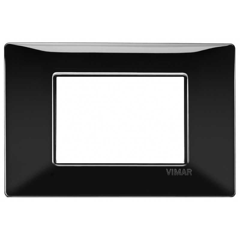 14653.05 Placca 3 Moduli Nero Plana